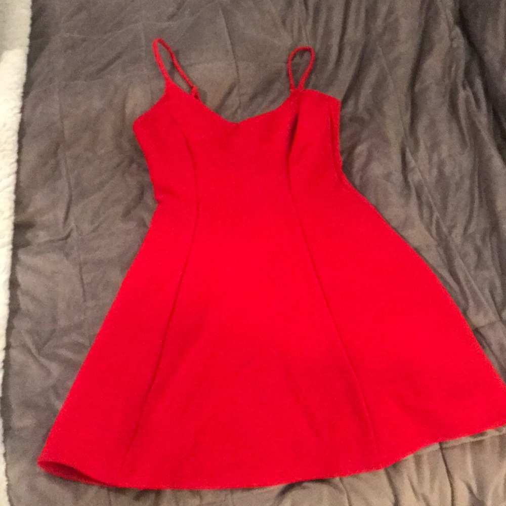 Red mini dress